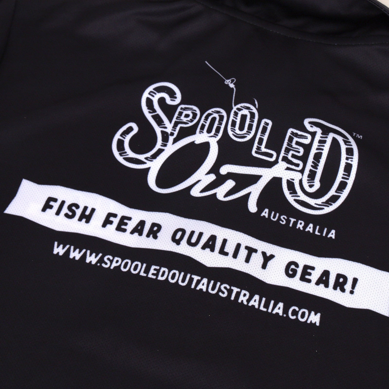 Spooled Out Australia logo close up with "Fish fear quality gear" slogan