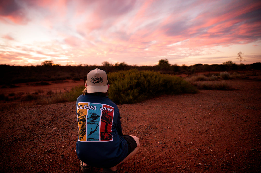 Pilbara Livin' Fishing Shirt - Waterside wide landscape scene