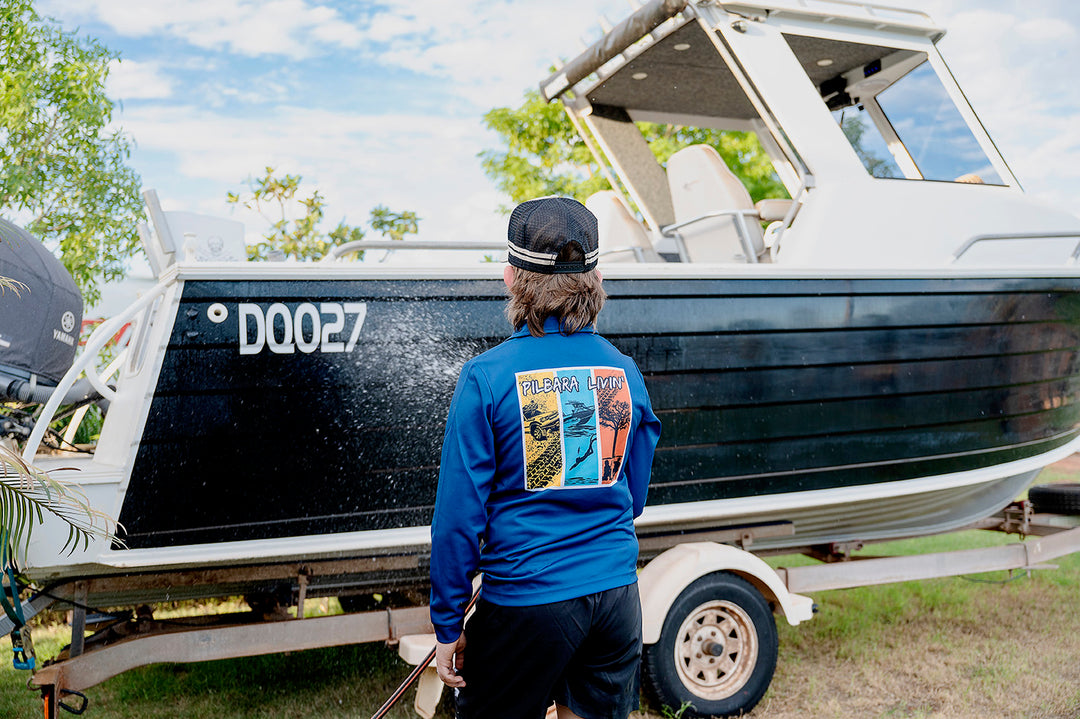 Spooled Out Australia Kids Shirts Blue Back