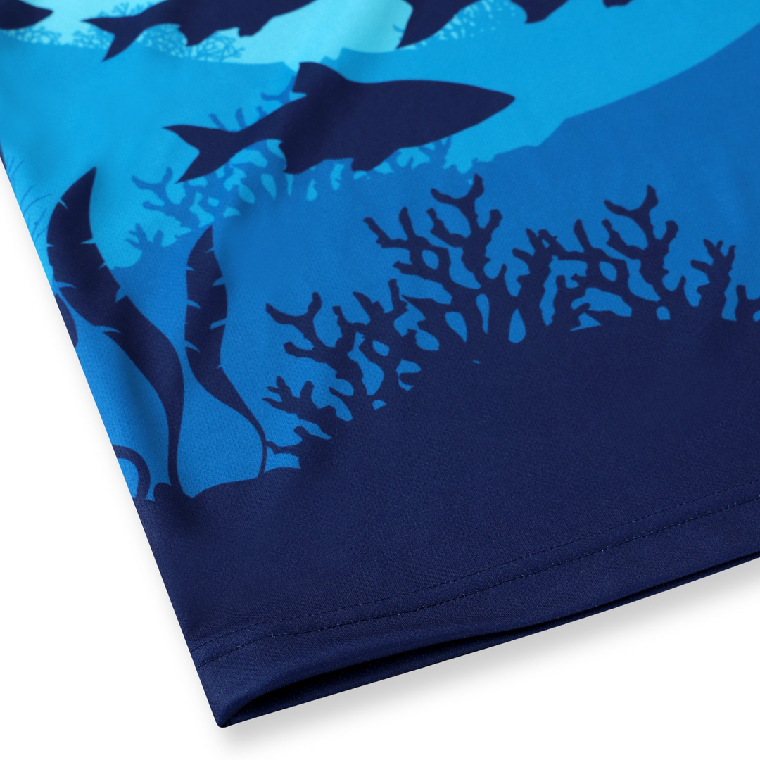 Underwater scene fishing shirt design